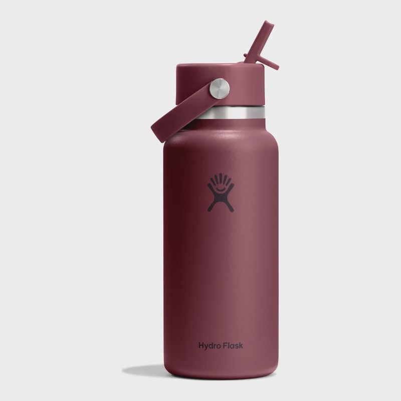 Hydro Flask 32oz Wide Flex Straw Cap in Burgundy, front view