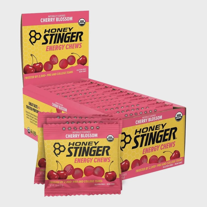 Honey Stinger Organic Energy Chews in Cherry Blossom, front view