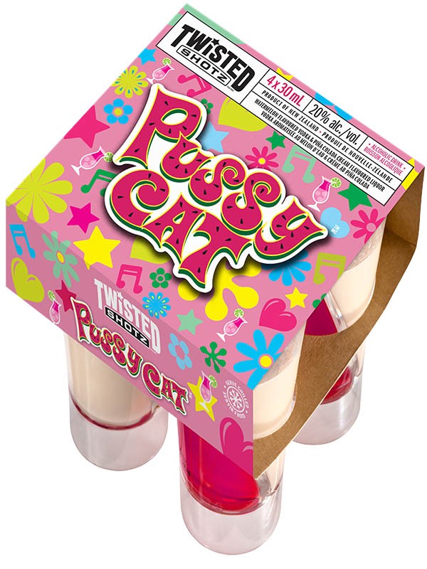 TWISTED SHOTZ PUSSY CAT 4PK