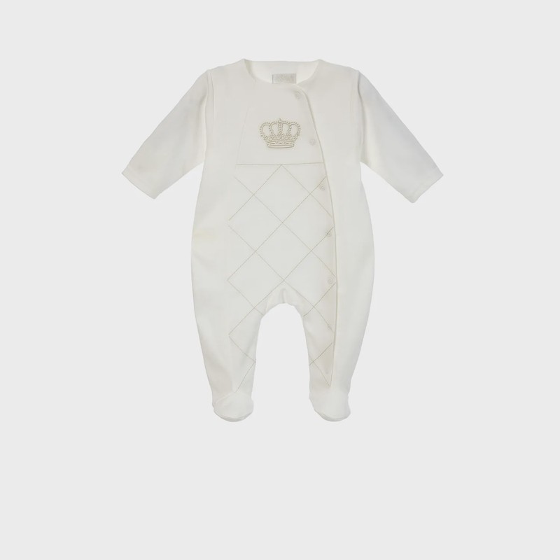 BABYGROW HENRY IVORY CROWN PRINT XXXX SIDECLOSURE / BGL-53127I