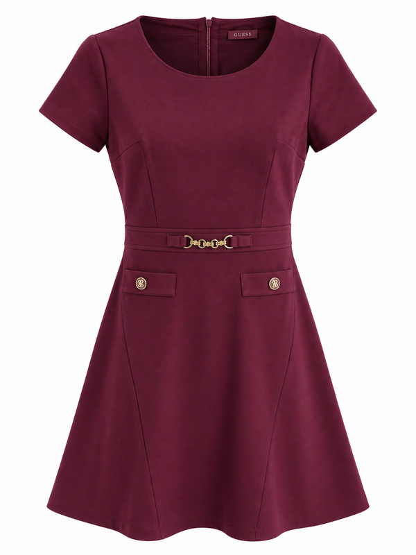 GUESS Mini Jurk Jersey – Bordeauxrood