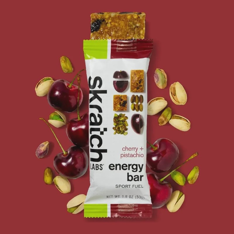Skratch Labs Energy Bar in Cherry Pistachio, front view