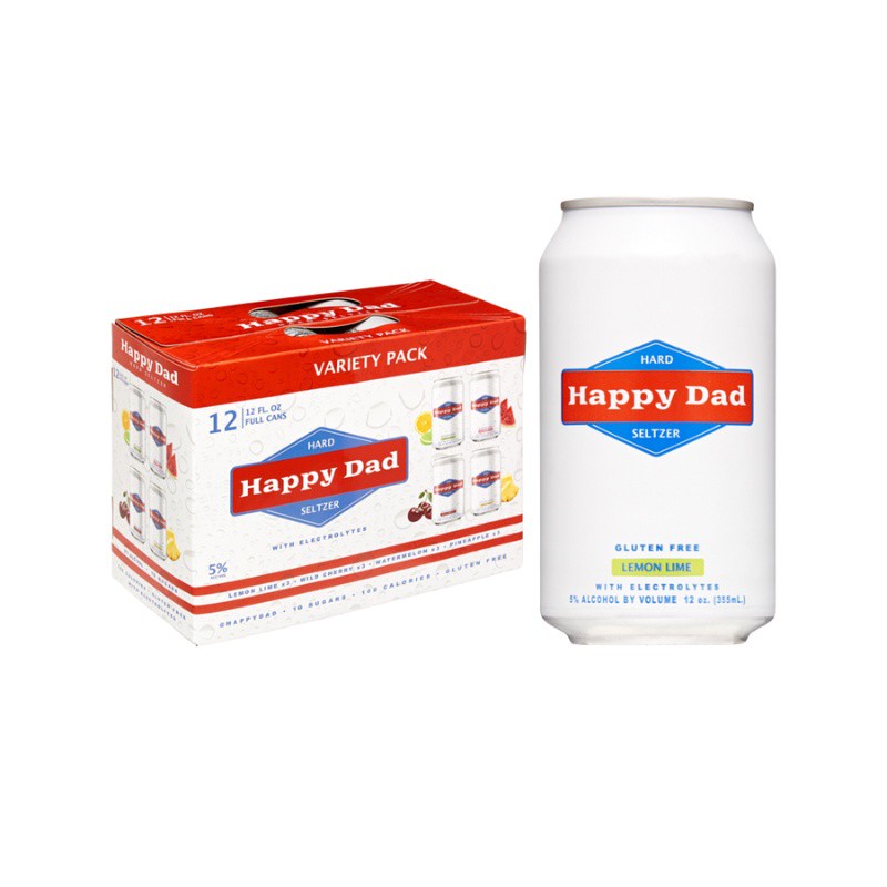 HAPPY DAD Seltzer Variety 12 Pack 12 oz Cans