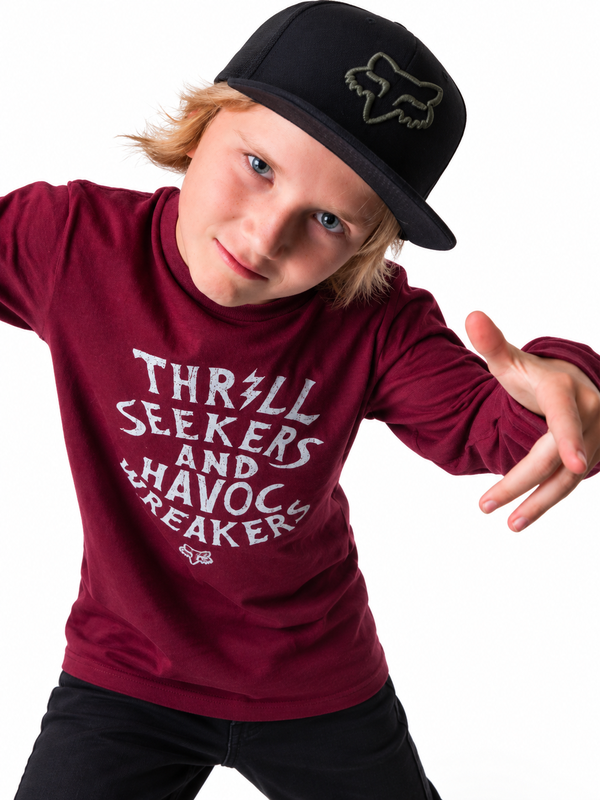 Fox - Thrill Seekers Boy Maroon L/S Tee - Fox5014
