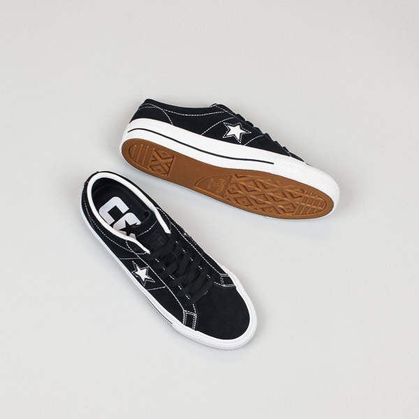 Converse Cons One Star Pro Suede Black/White