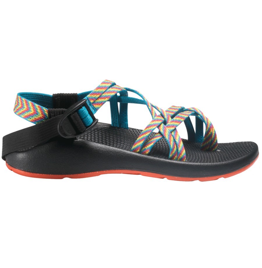 orange and blue chacos