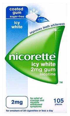 NICORETTE GUM 2mg ICY WHITE
