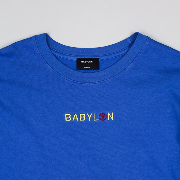Babylon Embroidered Shop Tshirt Blue