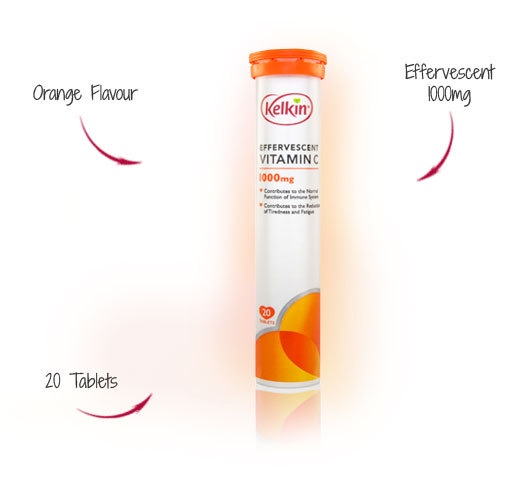 KELKIN EFFERVESCENT VITAMIN C 1000MG TABLETS 20'S