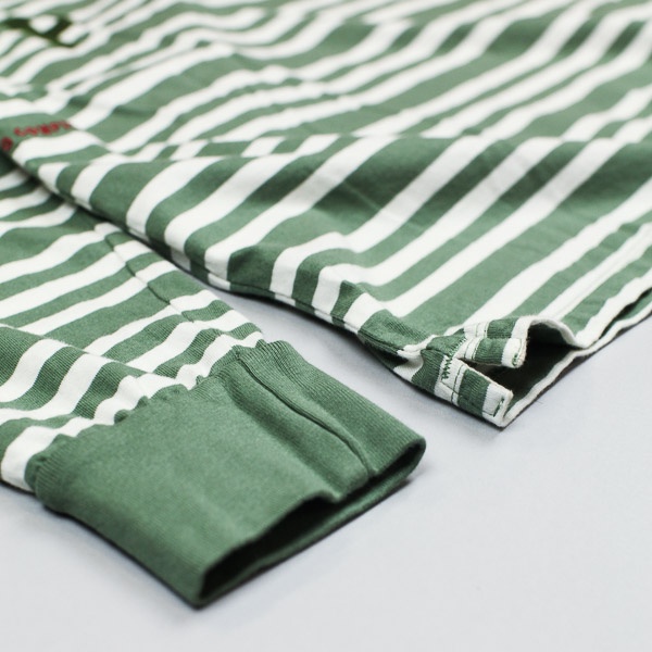 Pop Trading Company Triple Stripe LS Tshirt Olive