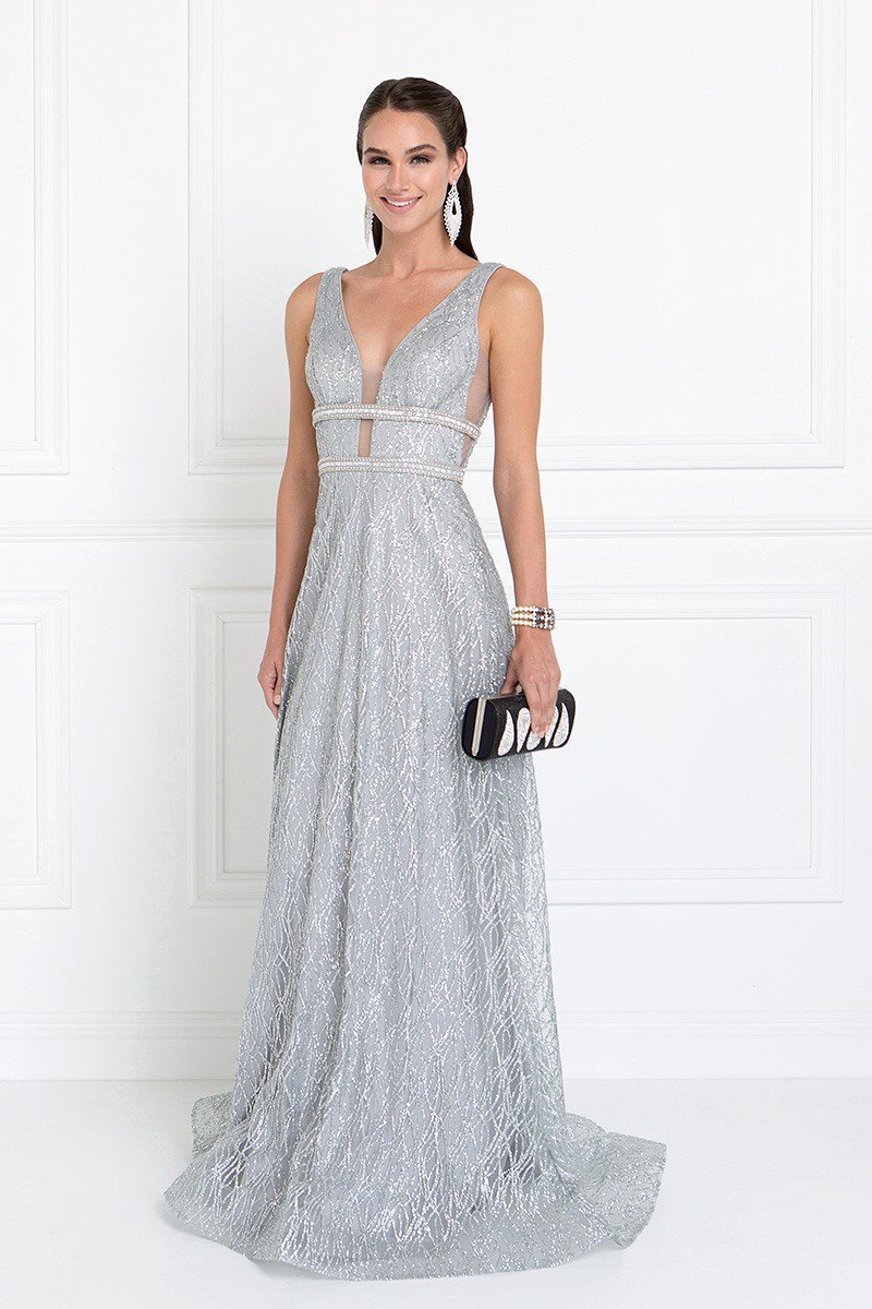 Silver Long Prom Dress