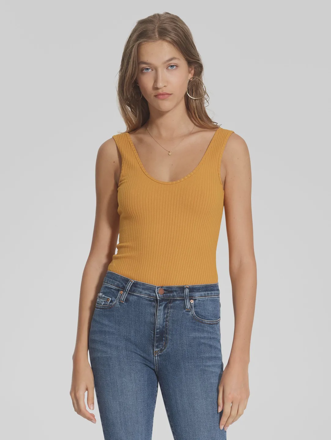 Nobody Denim Luxe Rib Tank Saffron