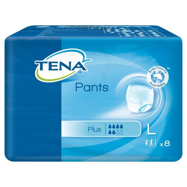 TENA PANTS PLUS LARGE 8'S