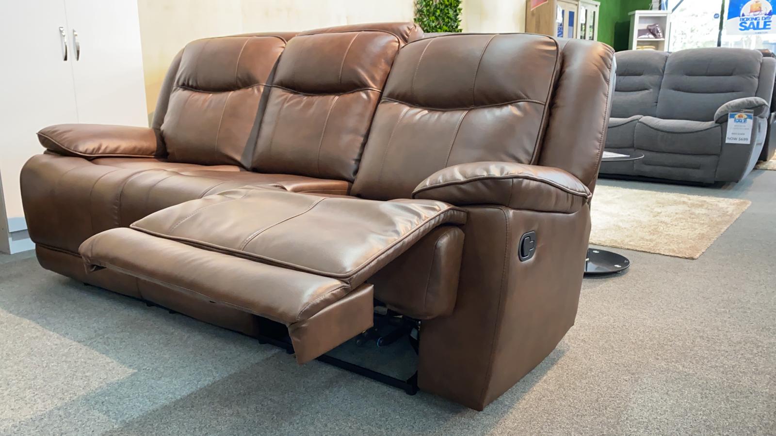 bailey 3 seater leather sofa