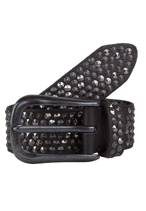 B.Belt Studded Leather Belt Black