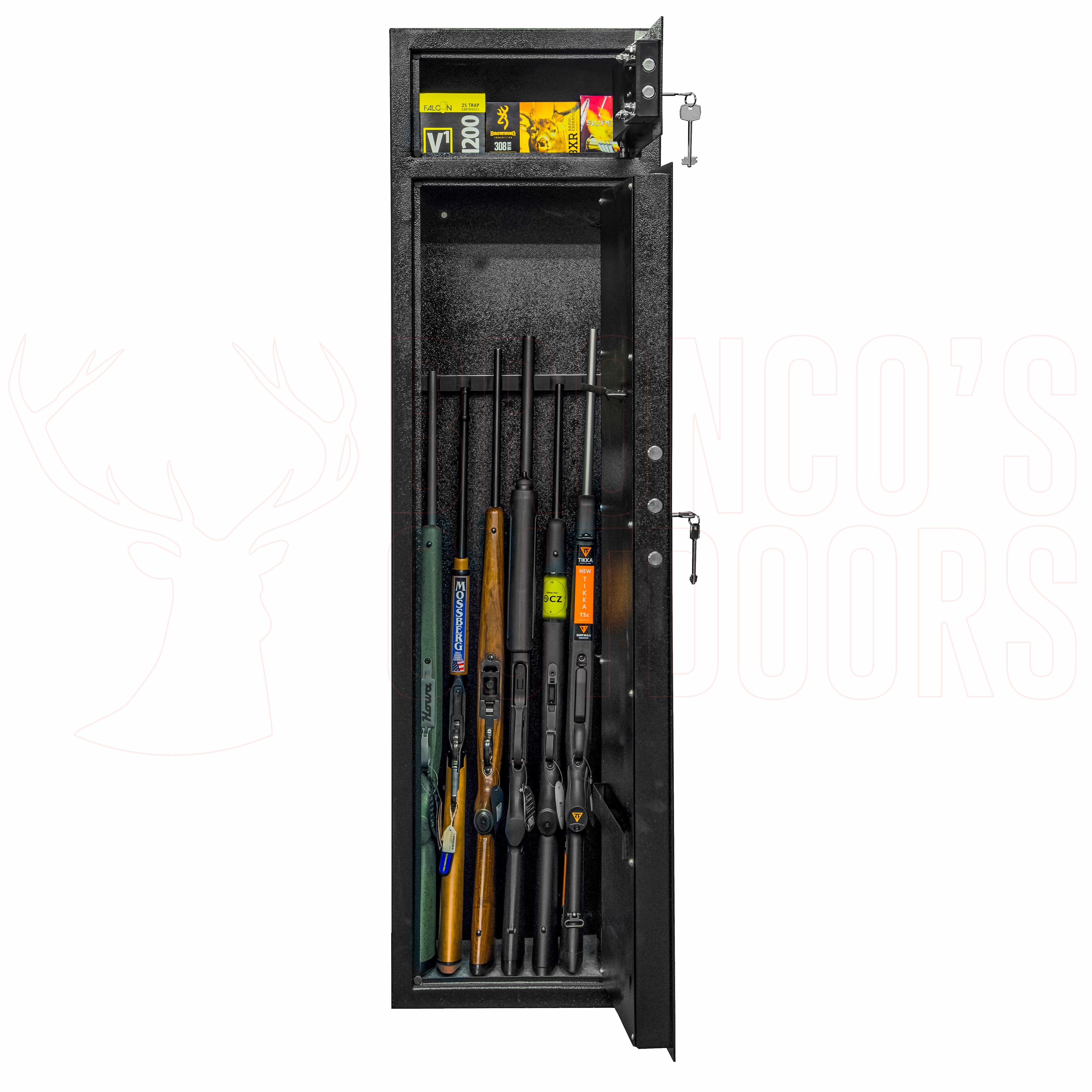 Stealth Safes 7 Gun Safe with external safe Broncos Outdoors
