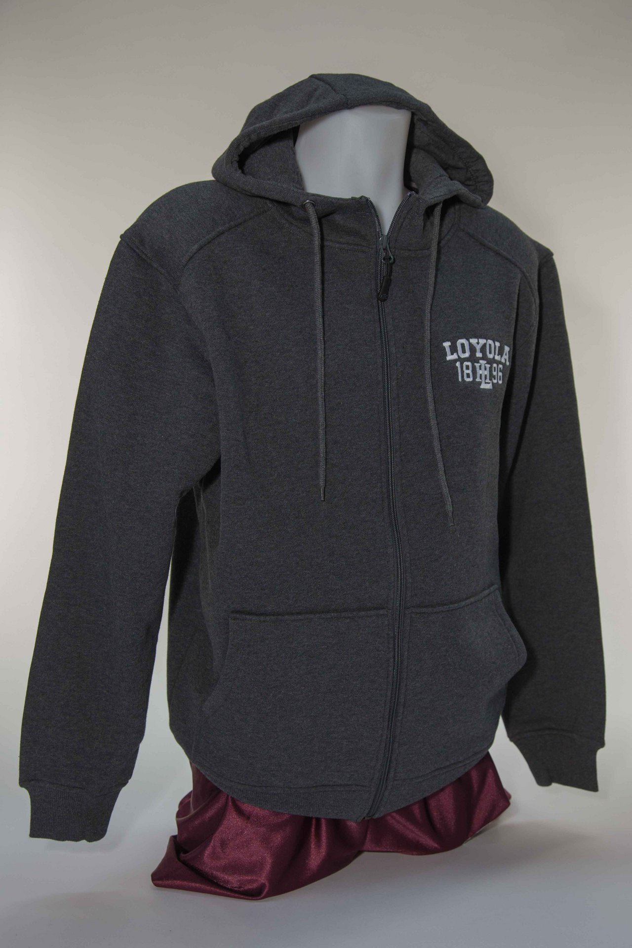 Charcoal Grey hoodiefullzip Tops Loyola Store