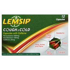 LEMSIP COUGH & COLD CAPSULES WITH CAFFEINE 12'S