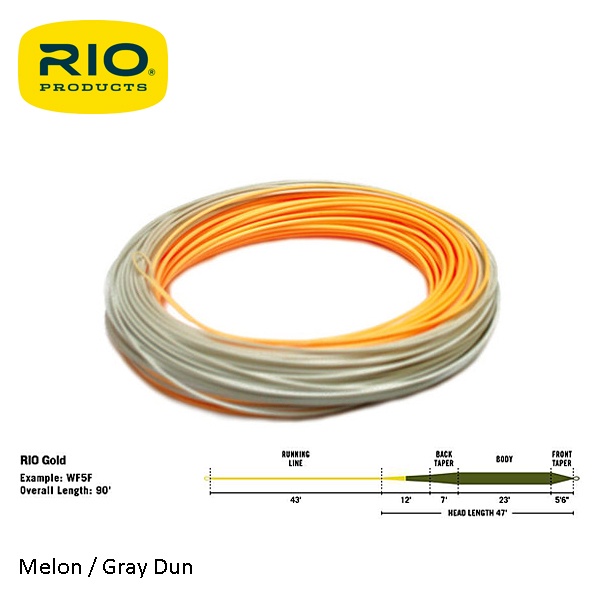 RIO Products Fly Line Intouch-Rio Gold Wf8F Moss-Gray-Gold