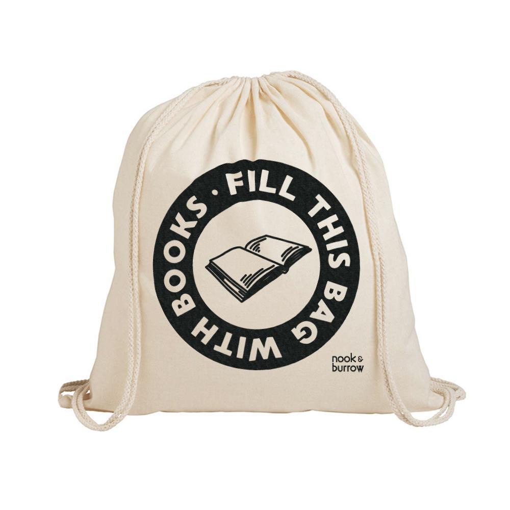 Fill This Bag With Books Drawstring Library