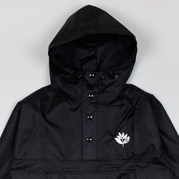 Magenta Retractable Pullover Jacket Black