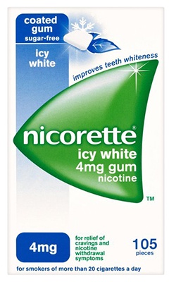NICORETTE GUM 4mg ICY WHITE
