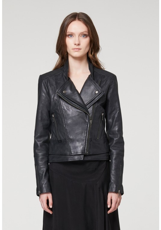 OnceWas Goldsmith Double Lapel Leather Jacket