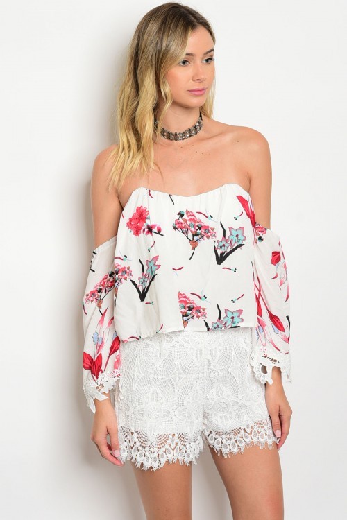 white lace shorts romper