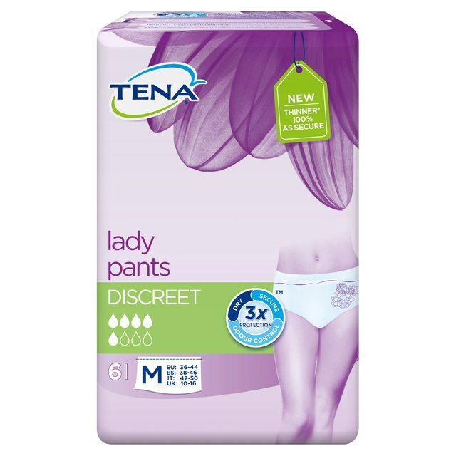 TENA PANTS DISCREET MEDIUM 6'S