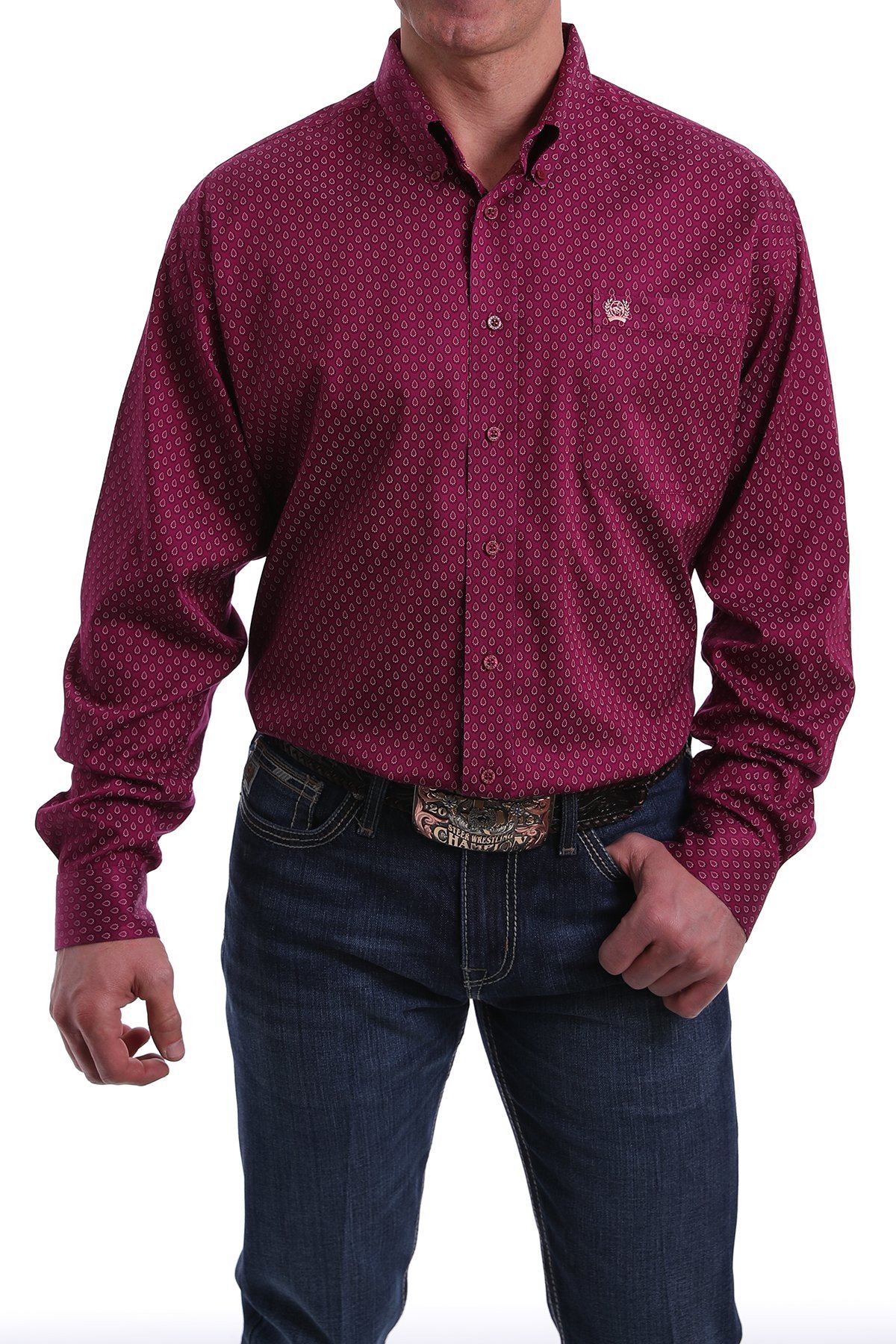 mens burgundy button down shirt