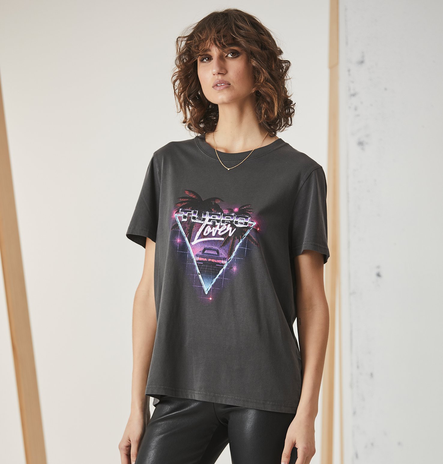 Ena Pelly Turbo Lover Tee - Faded Black