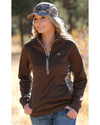 camo fleece pullover women's