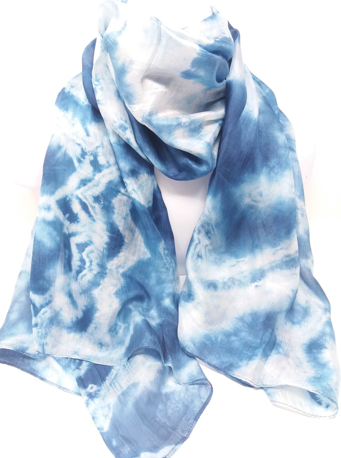 light blue silk scarf