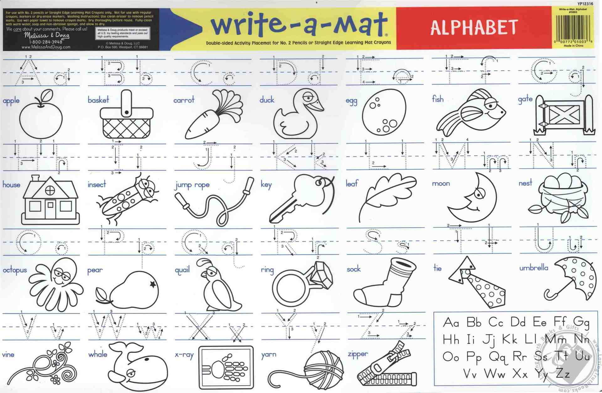 WriteAMat Alphabet (ABC Learning Mat) The Straight Edge Learning Mats by Melissa & Doug (Toy