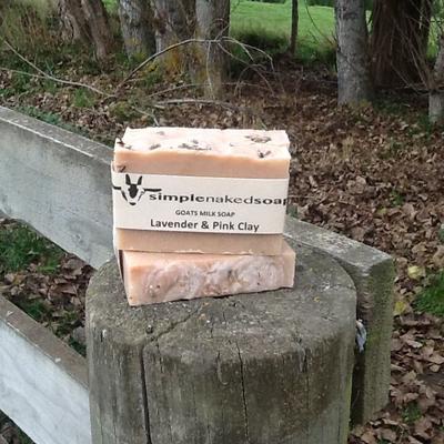 GOATS MILK SOAP - LAVENDER & PINK CLAY