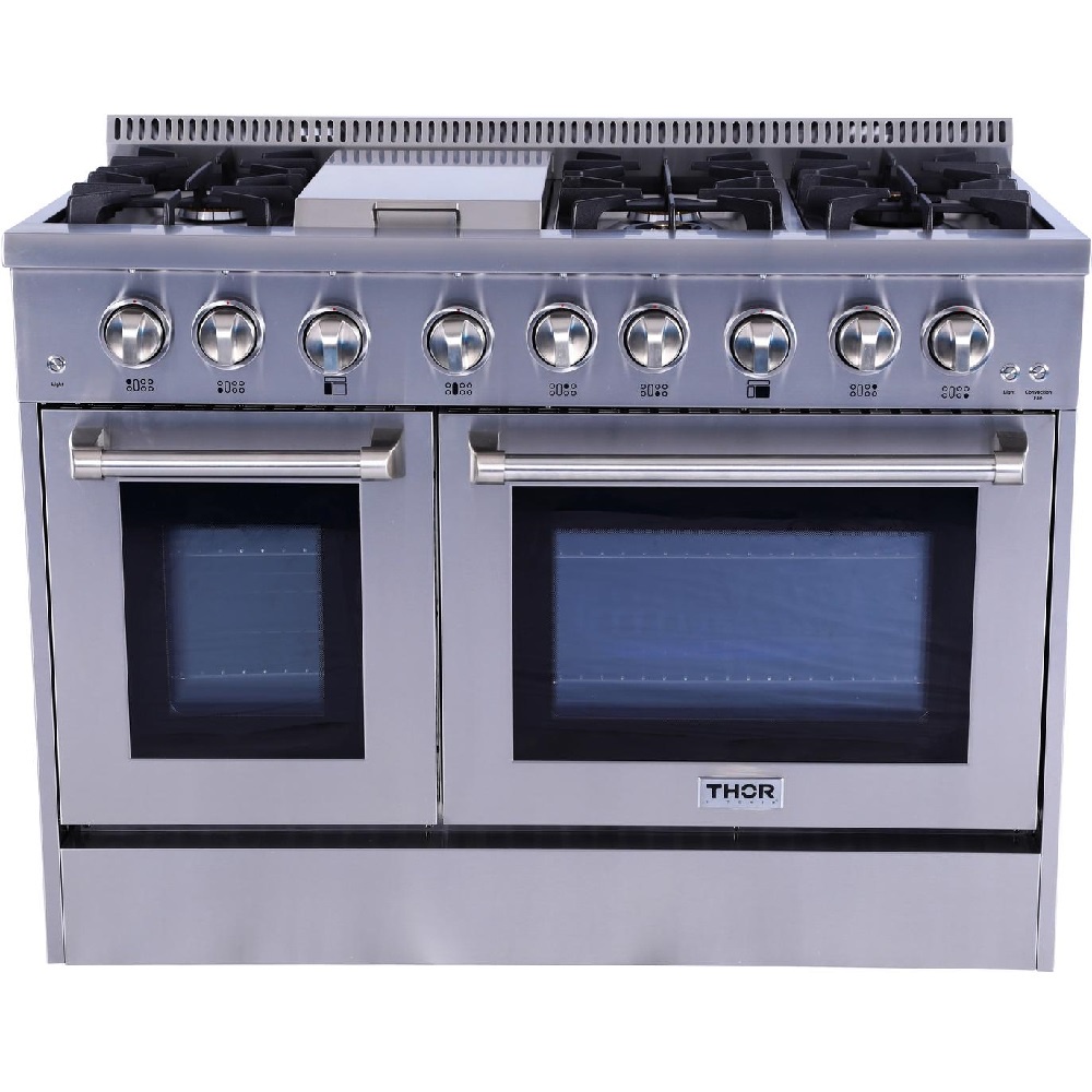 Thor Kitchen 48 6 Burner Gas Range With Double Oven W 15000 Btu Griddle Matts Wholesale Thor Kitchen 48 6 Burner Gas Range With Double Oven W 15000 Btu Griddle Matts Wholesale