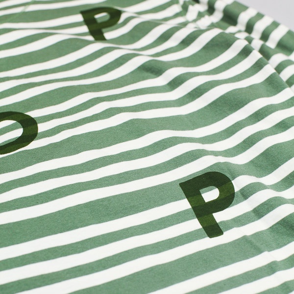 Pop Trading Company Triple Stripe LS Tshirt Olive