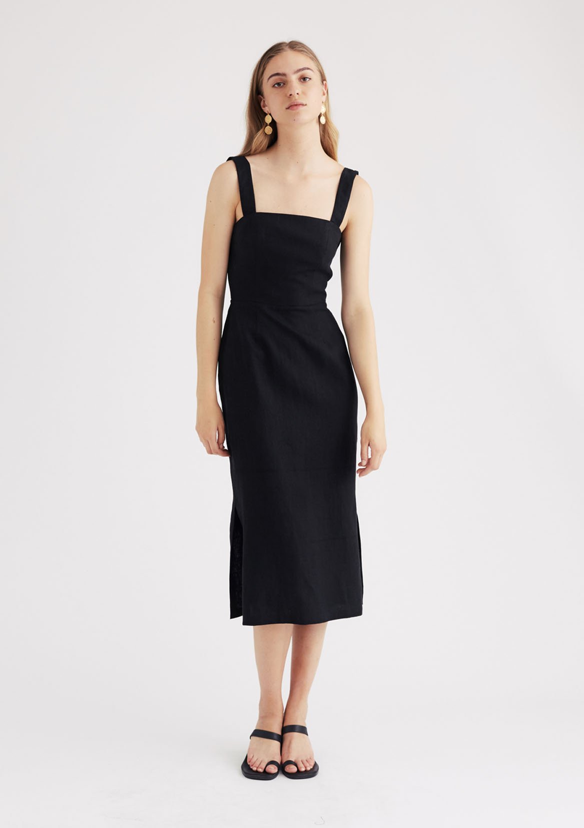 Jillian Boustred Valerie Linen Dress Black