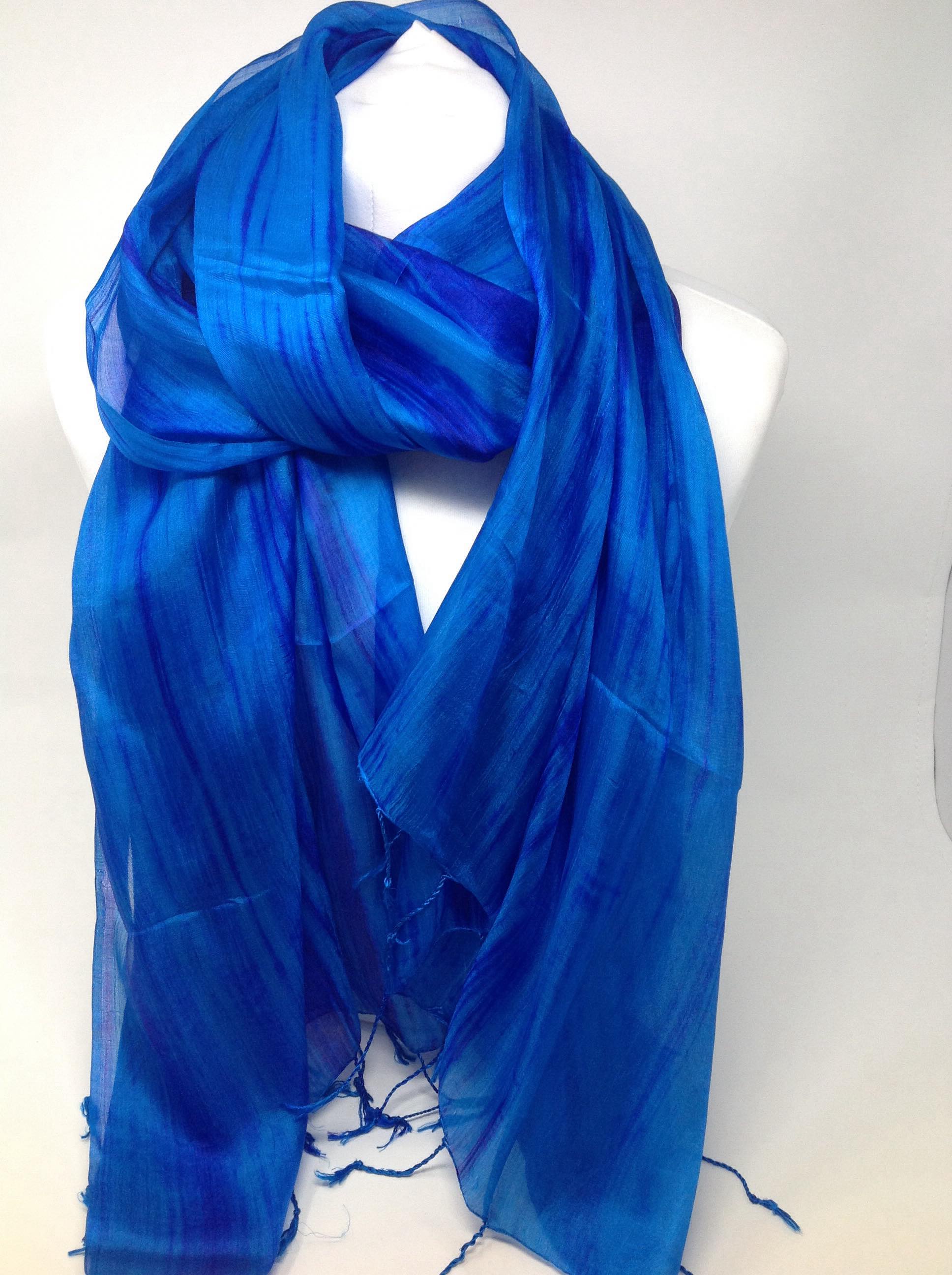 light blue silk scarf