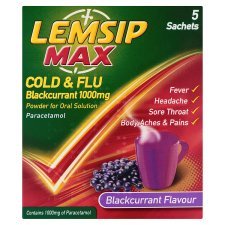LEMSIP MAX COLD & FLU SACHETS BLACKCURRANT 10'S